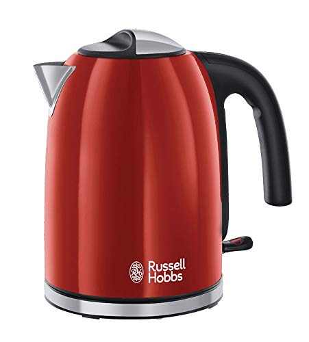 Russell Hobbs Colours Plus - Hervidor de Agua Eléctrico (2400 W, 1,7l, Acero Inoxidable, Rojo) - ref. 20412-70