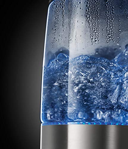 Russell Hobbs Glass - Hervidor de Agua Eléctrico (2200 W, 1,7l, Cristal, Acero Inoxidable, Azul y Gris) - ref. 21600-57