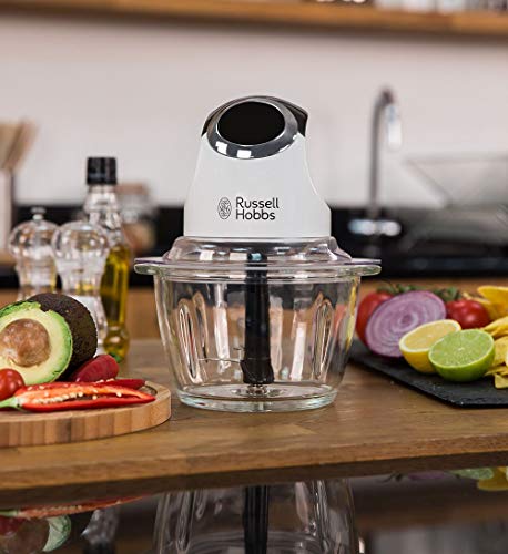 Russell Hobbs Horizon - Picadora de Alimentos (Picadora Eléctrica, 200W, Cuchillas Inox, Cuenco, Blanco) -ref. 24661-56