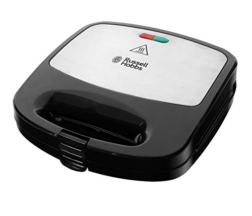 Russell Hobbs – Sandwichera (Fiesta 3 en 1,Placas Extraíbles, para Sandwiches, Gofres y para Cocinar al Grill, 750 W, Negro y Gris) ref. 24540-56