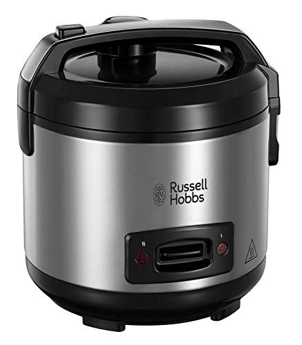 Russell Hobbs- Vaporera y arrocera grande (antiadherente, tapa de cristal, 500 W, 14 raciones, Gris) ref. 27080-56