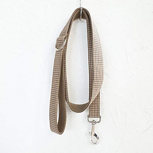 RYDRQF Juego de Collar y Correa para Perros, Collares Ajustables de para Perros con Correa a Juego, Correa Duradera y Liviana para Perros Pequeños y Medianos, Tela Escocesa de Café,Coffeeplaid,S