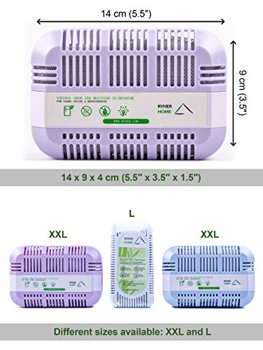 Ryher Absorbe y Elimina olores del frigorífico – Ambientador y purificador de Aire de carbón Activo de bambú 100% Natural - Quita olores del frigo (XXL - 1 Unidad, Morado)