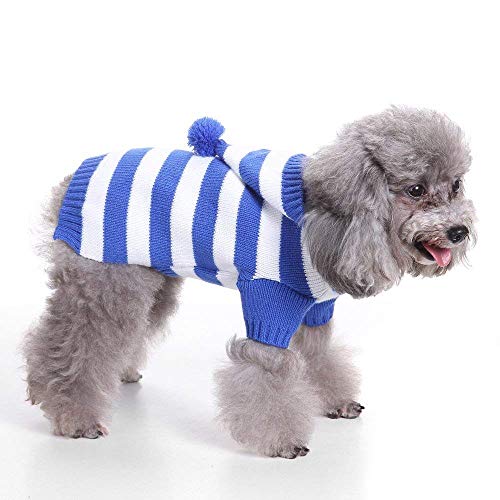 S-Lifeeling - Suéter para Perro, diseño de Rayas, Color Azul y Blanco