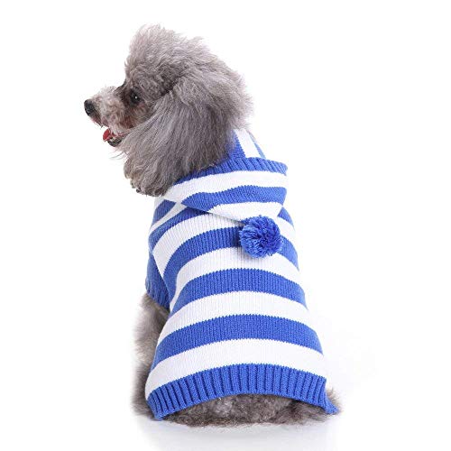 S-Lifeeling - Suéter para Perro, diseño de Rayas, Color Azul y Blanco