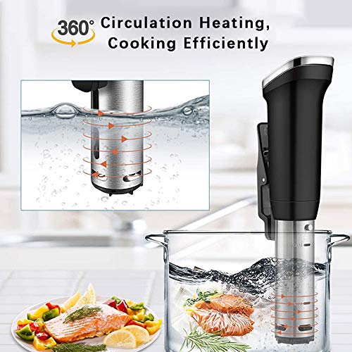 S SMAUTOP Cocina de Precisión Sous Vide 1100W Control Preciso de Temperatura y Tiempo Pantalla Táctil LCD Circulador de Inmersión Impermeable de Acero Inoxidable para Una Cocina Más Saludable