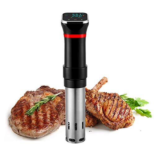 S SMAUTOP Cocina de Precisión Sous Vide 1100W Control Preciso de Temperatura y Tiempo Pantalla Táctil LCD Circulador de Inmersión Impermeable de Acero Inoxidable para Una Cocina Más Saludable