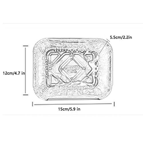 S-t-x Papel de Aluminio de sartenes, Durable desechable Grill Bandeja for Grasa de Goteo, Resistente de Alta Temperatura/no pegajoso, for cocinar/hornada/Tostado, 20 PC, 410 ml de Capacidad