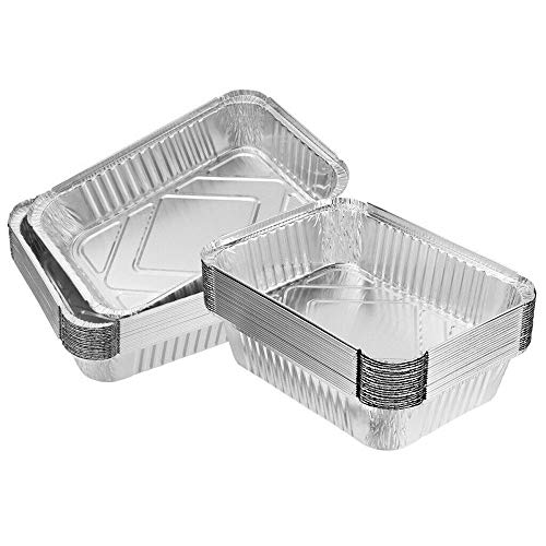 S-t-x Papel de Aluminio de sartenes, Durable desechable Grill Bandeja for Grasa de Goteo, Resistente de Alta Temperatura/no pegajoso, for cocinar/hornada/Tostado, 20 PC, 410 ml de Capacidad