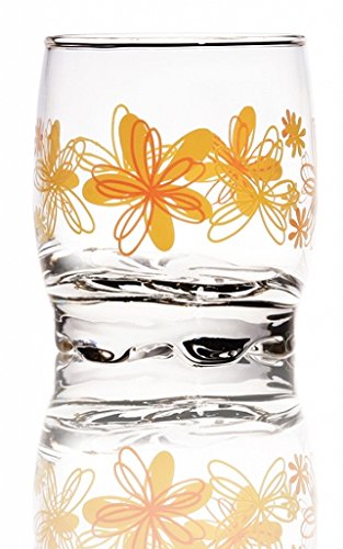 Sables & Reflets - Juego de 6 vasos para agua, refresco o zumo, 250 ml, colección con diseño de flores