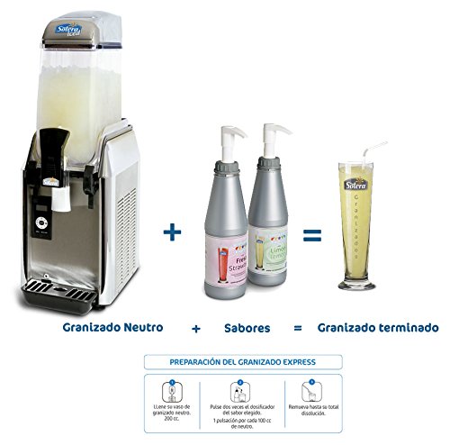 SABORES para granizado - 6 Botellas de 1 Litro concentrado = 138 Litros de granizado + 6 dosificadores