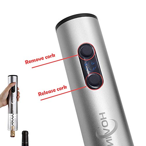 Sacacorchos Eléctrico Abridor de Vino alimentado por tapón de vino vacío cortador de papel de aluminio vertedor de vino vertedor de vino extraíble batería Electric Wine Opener Set(batería no incluida)