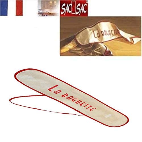 SACASAC ® Bolsa para el Pan en Tela - 100% Algodon -22 x 66 cm - Made in France