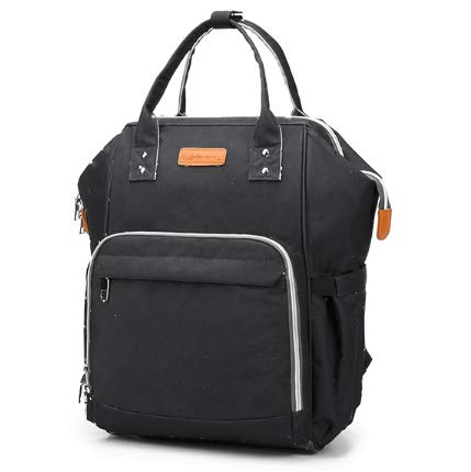 sacport @ Mochilas para Pañales de Viaje Multi-Funcional Gran Capacidad Impermeable con Biberones Bolsillos Bolsa de Hombro Grande Bolso para Bebés Mamá Madre y el Cuidado del Bebé - Negro