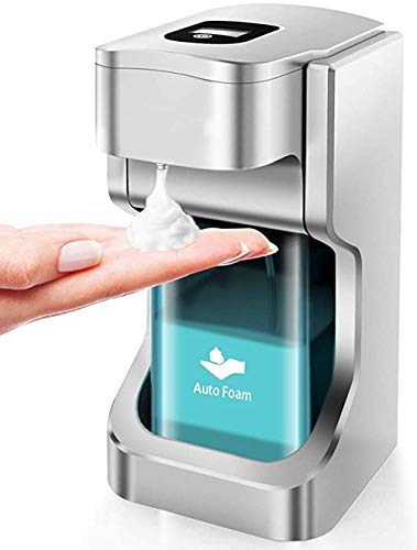 SADALAK Dispensador de jabón automático sin Contacto con dispensador de Espuma de jabón dispensador de jabón líquido para Manos (Plata)…