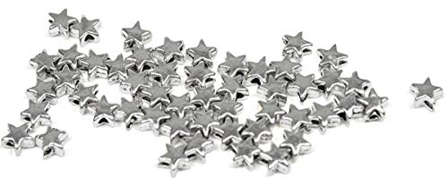sadingo metal perlas estrellas, Spacer Beads, estrella perlas – 50 Unidades – 6 x 6 mm – antiksilber