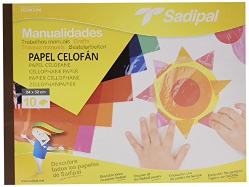 Sadipal 936180 - Cuaderno de manualidades papel celofán, 10 hojas, multicolor