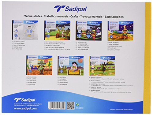 Sadipal Bloc de varios papeles sortidos para manualidades, Multicolor