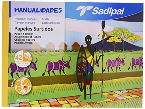 Sadipal Bloc de varios papeles sortidos para manualidades, Multicolor