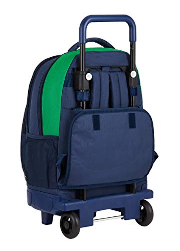 Safta Mochila Escolar con Carro Incluido y Espalada Acolchada de Benetton, Multicolor (Benetton 1965)