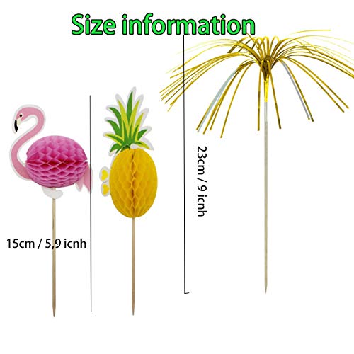 Saijer Cupcake Toppers Fuegos Artificiales Palillos De Cóctel Brochetas En Flamingo Piña Cupcake Toppers Fiesta DIY Decoraciones para Navideña Fiestas Cumpleaños O Bodas