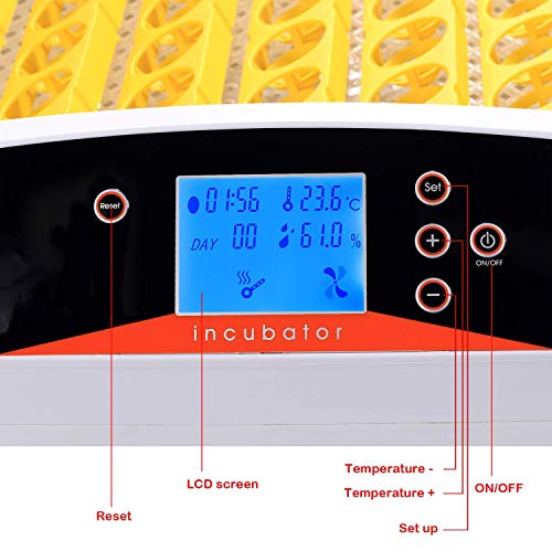 Sailnovo Incubadora Automática de Huevos 56 Huevos Pantalla Digital de Temperatura Dispositivo de Incubación Gallina Pato Codorniz