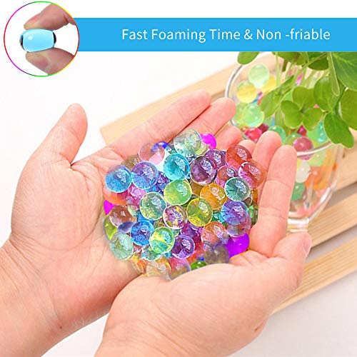 SaiXuan 90000 PCS Bolas de Gel de Agua,Perlas de Gel para decoración del Florero,Plantas,Flores,Mezclados cristalino Hidrogel Bolas de Gel para Decoración Cuentas con 1 cucharadas y Pinzas