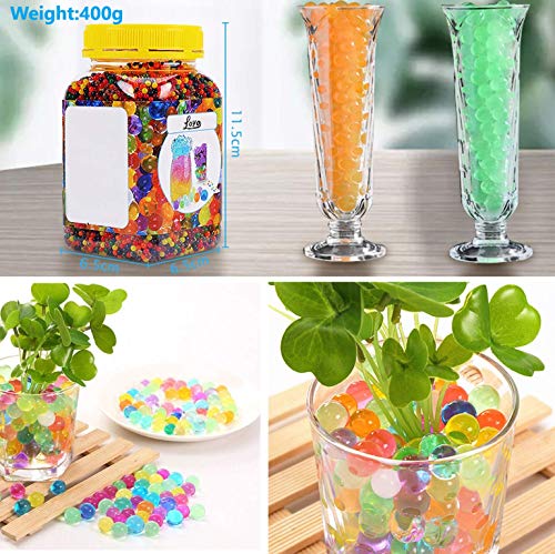 SaiXuan 90000 PCS Bolas de Gel de Agua,Perlas de Gel para decoración del Florero,Plantas,Flores,Mezclados cristalino Hidrogel Bolas de Gel para Decoración Cuentas con 1 cucharadas y Pinzas