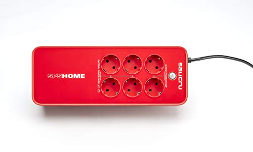 SALICRU SPS 650 Home – Sistema de alimentación ininterrumpida (sai/ups) de 650 va Off-Line multibase, Color Rojo