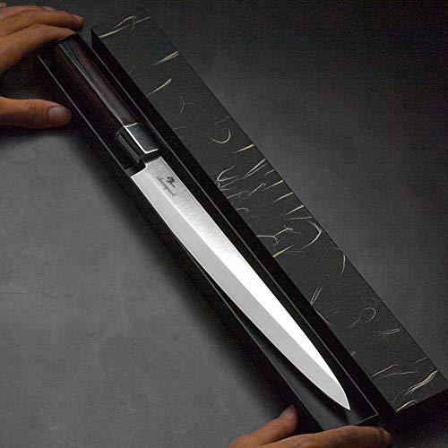 Salmón sashimi cuchillo Cuchillos japoneses Sushi herramienta 5Cr15 acero inoxidable con la manija del ébano (Color : 12 inch Filleting Knives)