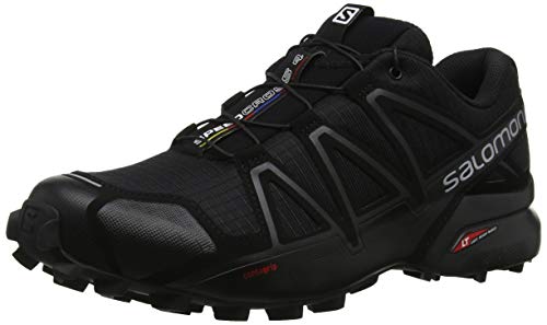 Salomon Speedcross 4, Zapatillas de Trail Running para Hombre, Negro (Black/Black/Black Metallic), 43 1/3 EU