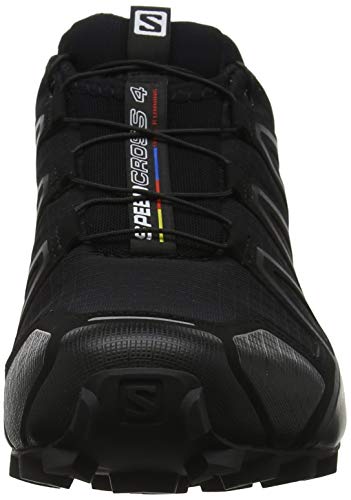 Salomon Speedcross 4, Zapatillas de Trail Running para Hombre, Negro (Black/Black/Black Metallic), 46 EU