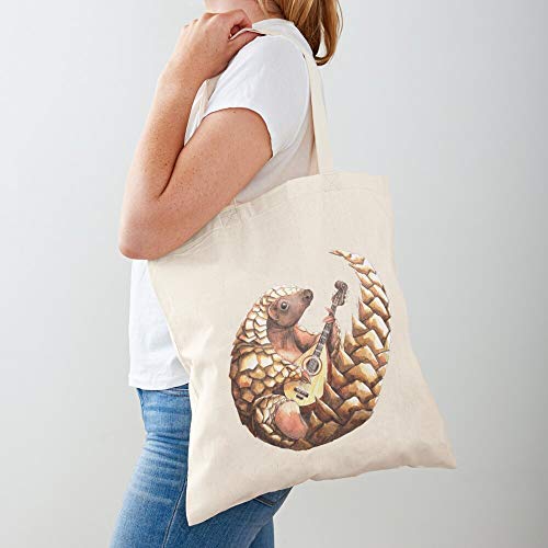 Saltandlaceintimates Musical Pangolins Music Save Instrument Pangolin Love Mandolin Tote Cotton Very Bag | Bolsas de supermercado de lona Bolsas de mano con asas Bolsas de algodón duraderas