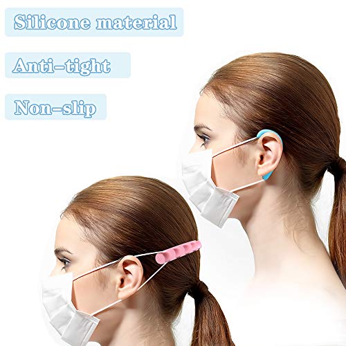 Salvaorejas de Mascarillas Extensor Ajustable, Correa Antideslizante con Hebillas de Silicona con Agarres para Sujetar Cuello Aliviar Molestias, Fijador Ajustable de 4 Engranajes（multicolor）