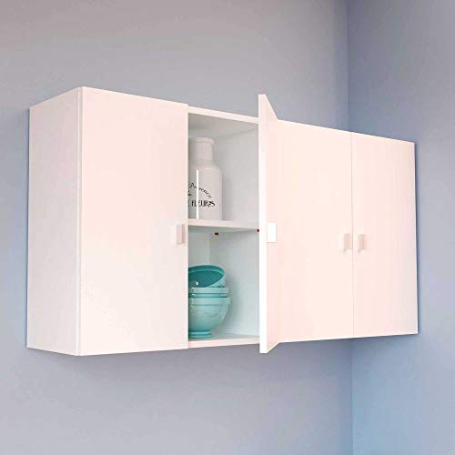 Samblo Armario Bajo de Cocina con 2 Puertas, Blanco, 26.5 x 60 x 60 cm