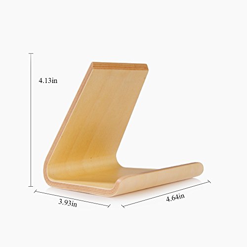 SAMDI Soporte de Madera para iPad, Universal Madera Tablet PC Soporte de teléfono Soporte para Apple iPad Mini Air 2 3 4 iPhone 6 Samsung 10.1 Galaxy S5 S4 Lenovo LG Google Nexus Pad (Abedul Blanco)