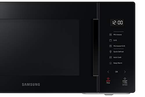 Samsung MG23T5018AK Horno Microondas, 23 litros, 1100 W, Cocción Automática y Home Dessert, Glass Design, Negro