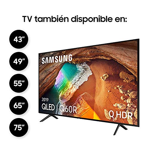 Samsung QLED 4K 2019 49Q60R - Smart TV de 49" con Resolución 4K UHD, Supreme Ultra Dimming, Q HDR, Inteligencia Artificial 4K, One Remote Control, Apple TV y compatible con Alexa