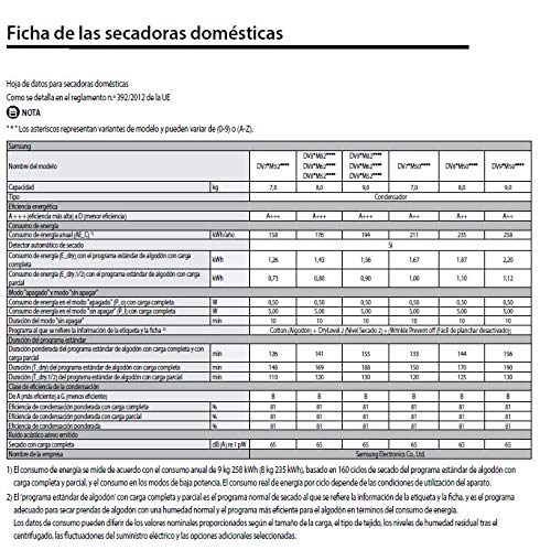 Samsung - Secadora Serie 6 8kg A+++ DV80M6210CW