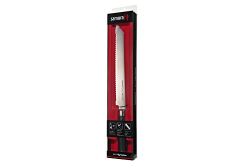 Samura MO-V - Cuchillo profesional japonés para hielo y pan de cocina (230 mm) Material del mango G-10. Dureza 59 HRC…