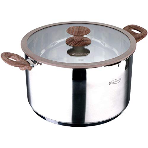 San Ignacio Bateria de Cocina Profesional 11 Piezas colección Granito, Ø24, Ø26 y Ø28, sartén Grill de 28x28 cms, y ollas con Tapa: Ø28x7 y Ø20 y Ø28x16 cm, inducción, Acero Inoxidable