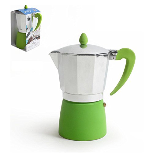 San Ignacio Cafetera 9T Soft Touch Splash Verde, Aluminio, Polipropileno, Gris