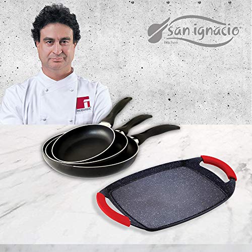 San Ignacio Cune SIP Set 3 sartenes + Plancha Grill, Aluminio Prensado