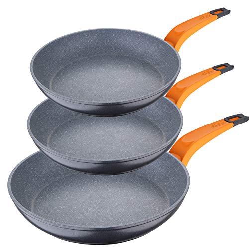 San Ignacio PK1282 Lava Set de sartenes 20/24/28 cms, aluminio forjado, Inducción