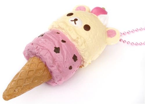 San-X Colgante Blando Squishy para móvil Helado Color Crema Rosa osita Korilakkuma