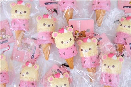 San-X Colgante Blando Squishy para móvil Helado Color Crema Rosa osita Korilakkuma