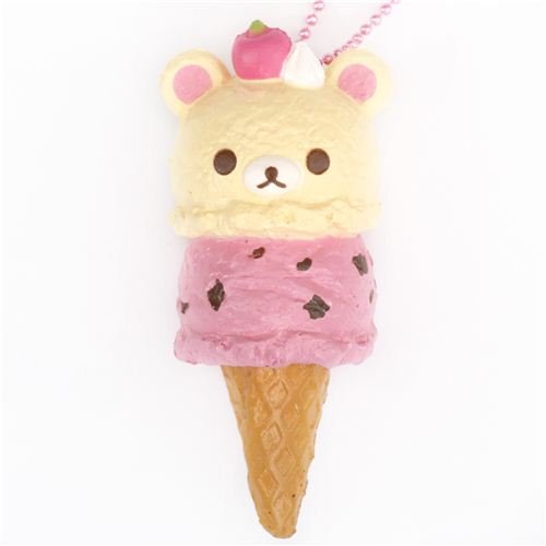 San-X Colgante Blando Squishy para móvil Helado Color Crema Rosa osita Korilakkuma