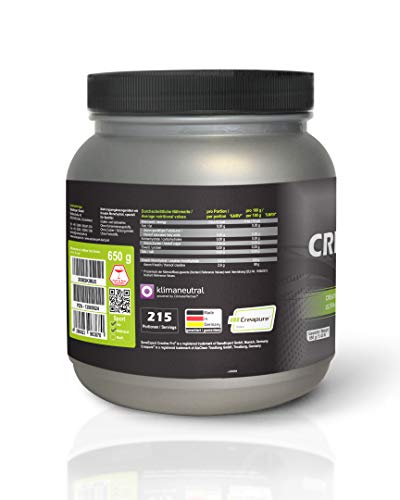 SanaExpert Creatine Pro (Creapure®), Bebida Deportiva para Aumentar la Masa Muscular, la Fuerza y la Resistencia, 215 Porciones, 100% Monohidrato de Creatina, Polvo de Creatina Sin Sabor (650g)