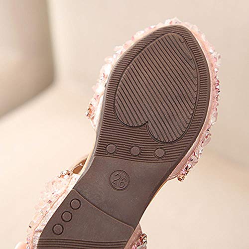 Sandalias para niñas de verano, niños, niñas, con lazo, talla L, color rosa