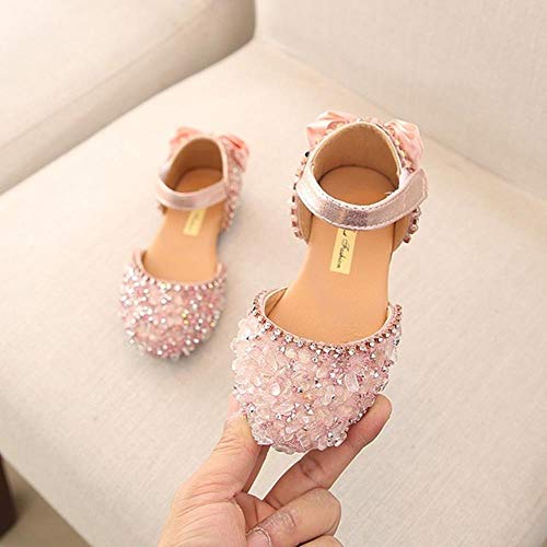 Sandalias para niñas de verano, niños, niñas, con lazo, talla L, color rosa